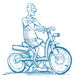 demonstration et animation autour du velo electrique : exemple le velo electrique pour un retour progressif � l'effort - copyright ExtraEnergy.org